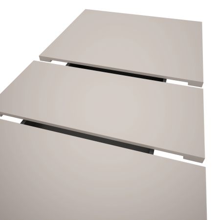 Esstisch Home-X in kaschmir und grau Tisch ausziehbar 150 - 190 cm