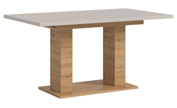 Esstisch Home-X in Kaschmir und Artisan Eiche, S�ulentisch ausziehbar 150 - 190 cm