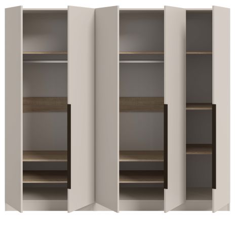 Kleiderschrank Swan in Kaschmir / Sand Dreht�renschrank 5-t�rig 200 x 181 cm