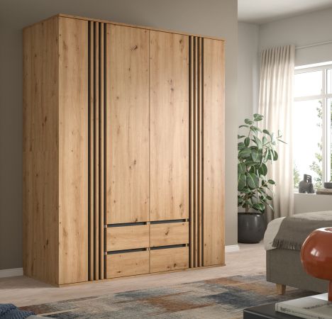 Kleiderschrank Bj�rke in Artisan Eiche und grau Dreht�renschrank 2-t�rig 80 x 192 cm