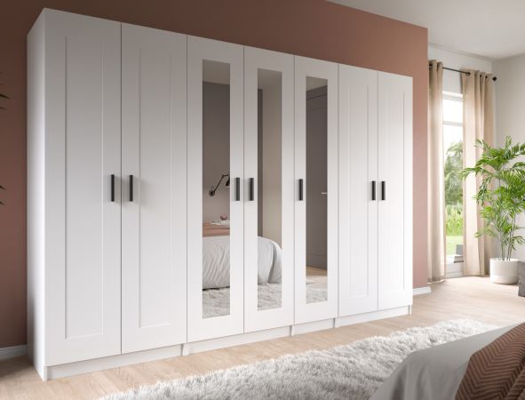 Kleiderschrank Jondal in wei� Dreht�renschrank 2-t�rig skandinavisch 80 x 194 cm