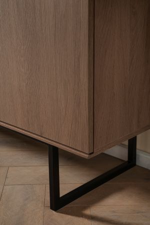 TV-Lowboard Breda in Nussbaum 200 x 70 cm, mit Push-to-Open und Komforth�he
