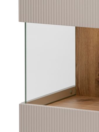 Sideboard Cathlyn in Eiche und Kaschmir Kommode inkl. LED, 160 x 92 cm