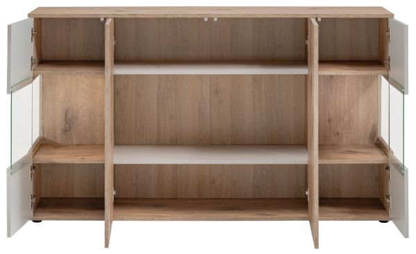 Sideboard Cathlyn in Eiche und Kaschmir Kommode inkl. LED, 160 x 92 cm