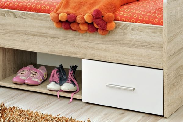 Kinderzimmer / Jugendzimmer Superior in wei� und Sonoma Eiche Komplett Set 5-teilig
