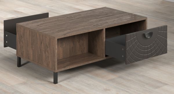 Couchtisch Oriana in Bronze und Rostoptik Beistelltisch 110 cm, Soft-Close