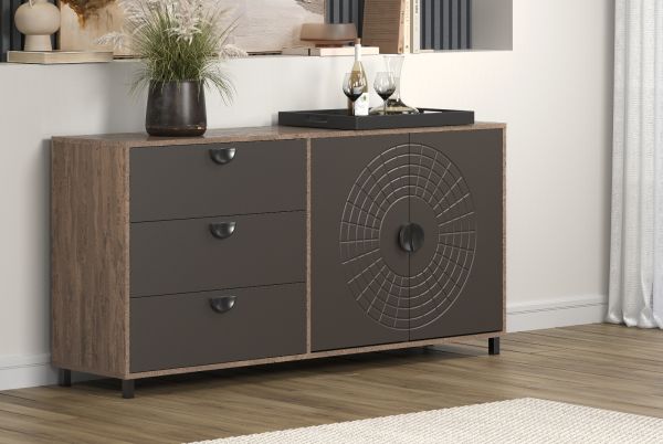 Sideboard Oriana in Bronze und RostoptikKommode 176 cm, Soft-Close