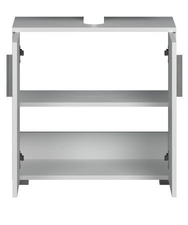 Waschbeckenunterschrank Bianco in wei� Hochglanz,  Badschrank 60 x 58 cm