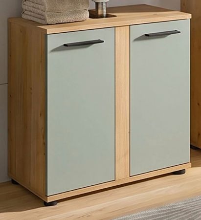 Waschbeckenunterschrank Bailey in Salbei und Artisan Eiche Badezimmer Unterschrank 60 cm