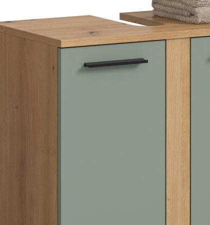 Badm�bel Set 5-teilig Bailey in Salbei und Artisan Eiche Badkombination 164 x 191 cm