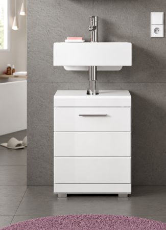 Waschbeckenunterschrank Shawn in wei� Hochglanz Badezimmer Unterschrank 40 cm