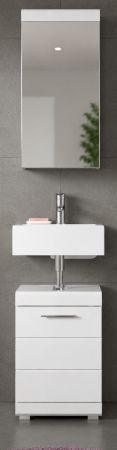 Badm�bel Set 2-teilig Shawn in wei� Hochglanz Badkombination 40 x 191 cm