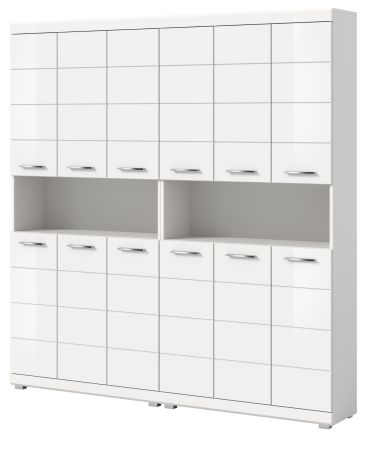 Badezimmer Hochschrank Set Shawn in wei� Hochglanz 2x Mehrzweckschrank 180 x 191 cm