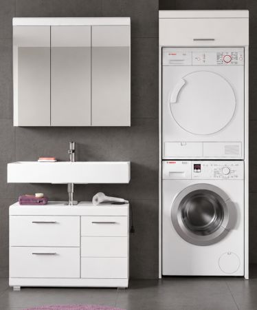 Badm�bel Set 3-teilig Shawn in wei� Hochglanz Badkombination 161 x 200 cm