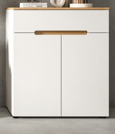 Flurkommode Cooper in wei� und Artisan Eiche Schuhschrank 80 x 94 cm, Soft-Close