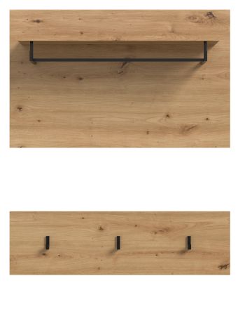Garderobenpaneel Cooper in Artisan Eiche Set 2-teilig 80 cm