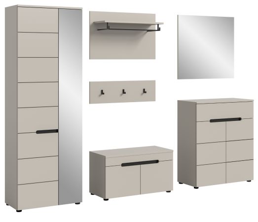 Garderobe Set 6-teilig Cooper in Kaschmir, Komplett-Set mit Soft-Close