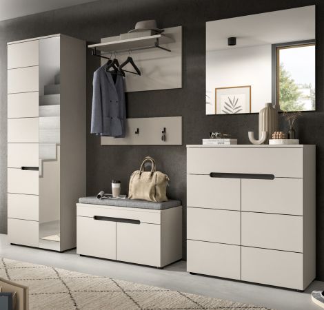 Garderobe Set 7-teilig Cooper in Kaschmir, Komplett-Set mit Sitzkissen und Soft-Close