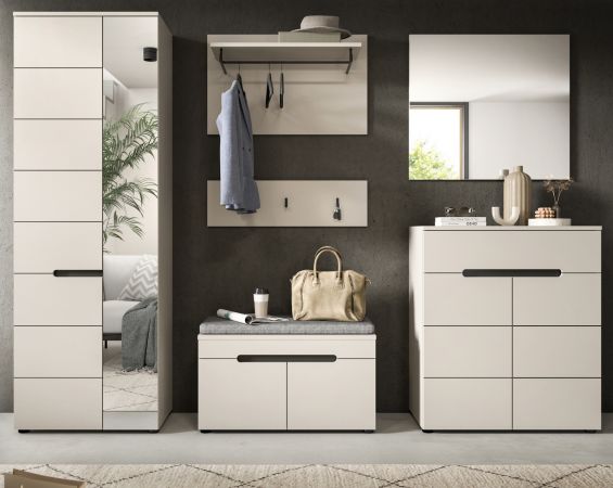 Garderobe Set 7-teilig Cooper in Kaschmir, Komplett-Set mit Sitzkissen und Soft-Close