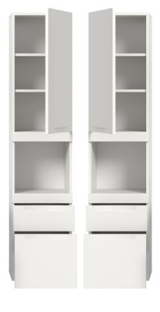 Badezimmer Hochschrank Gusto in wei� matt Badschrank h�ngend 38 x 166 cm