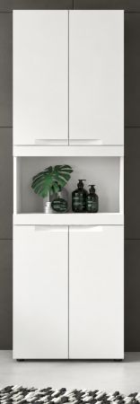 Badezimmer Hochschrank Gusto in wei� matt Badschrank 60 x 194 cm