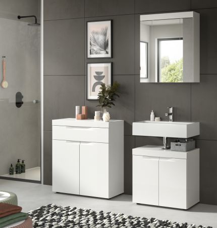 Badezimmer Kommode Gusto in wei� matt Badschrank 75 x 82 cm