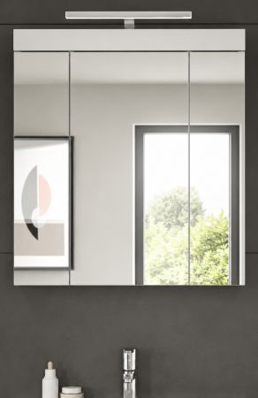 Badezimmer Spiegelschrank Gusto in wei� matt Badschrank 3-t�rig 60 x 70 cm