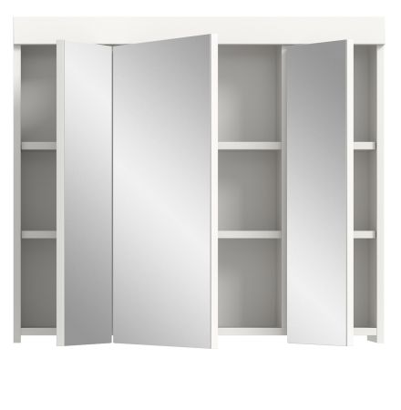 Badezimmer Spiegelschrank Gusto in wei� matt Badschrank 3-t�rig 80 x 70 cm