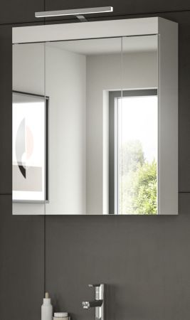 Badezimmer Spiegelschrank Gusto in wei� matt Badschrank 3-t�rig inkl. LED 60 x 70 cm