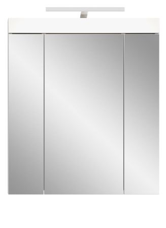 Badezimmer Spiegelschrank Gusto in wei� matt Badschrank 3-t�rig inkl. LED 60 x 70 cm