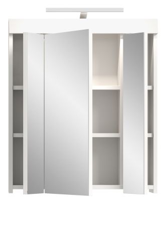 Badezimmer Spiegelschrank Gusto in wei� matt Badschrank 3-t�rig inkl. LED 60 x 70 cm