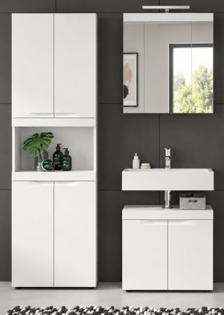 Badm�bel Set 3-teilig Gusto in wei� matt Badkombination 135 x 194 cm