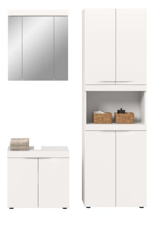 Badm�bel Set 3-teilig Gusto in wei� matt Badkombination 135 x 194 cm