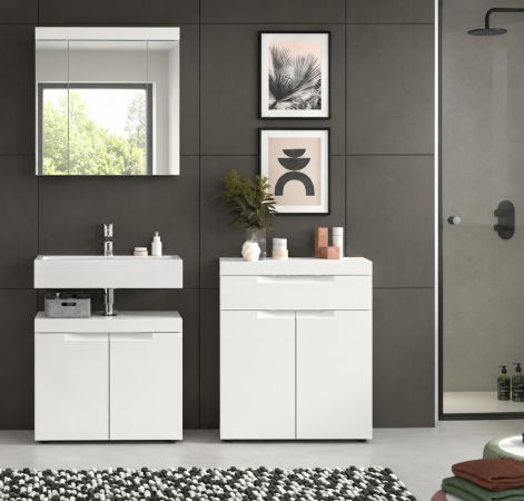 Badm�bel Set 3-teilig Gusto in wei� matt Badkombination 150 x 194 cm