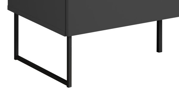 Highboard Nuvola in grau und Eiche Evoke, Wohn- und Esszimmer Vitrinenschrank 100 x 140 cm