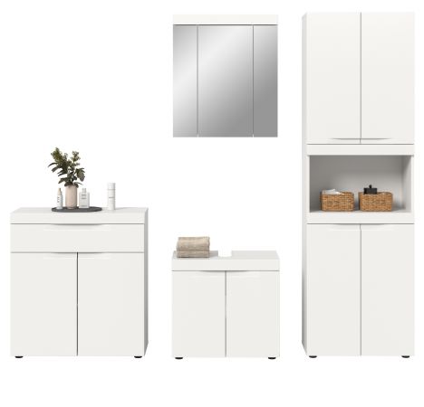 Badm�bel Set 4-teilig Gusto in wei� matt Badkombination 210 x 194 cm