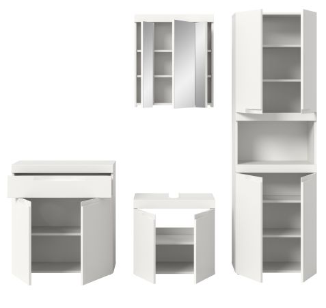 Badm�bel Set 4-teilig Gusto in wei� matt Badkombination 210 x 194 cm