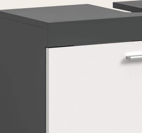 Waschbeckenunterschrank Adam Grau und Wei� 65 cm mit 2x Vollauszug