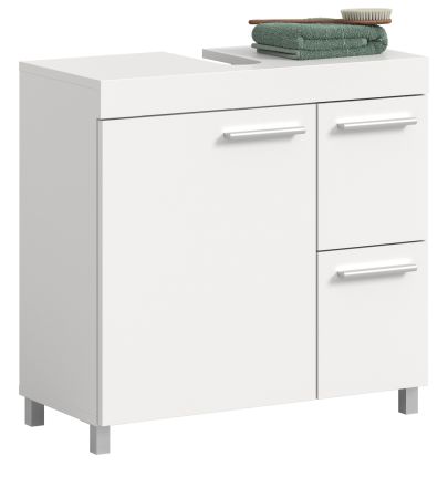 Waschbeckenunterschrank Adam in Wei� 65 x 63 cm mit 2 Vollauszug-Schubladen