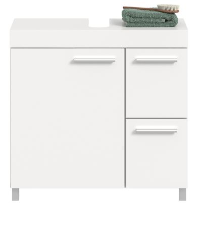 Waschbeckenunterschrank Adam in Wei� 65 x 63 cm mit 2 Vollauszug-Schubladen