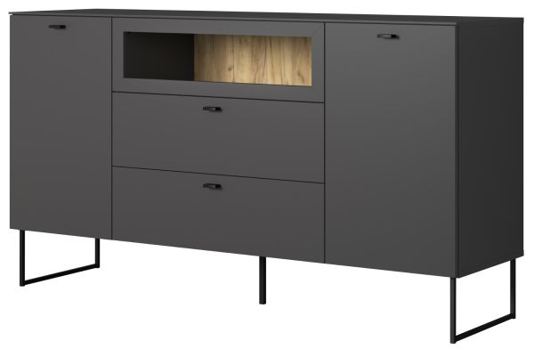 Sideboard Nuvola in grau und Eiche Evoke, Wohn- und Esszimmer Kommode 152 x 84 cm