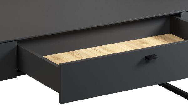 Couchtisch Nuvola in grau und Eiche Evoke, Wohnzimmertisch 110 x 45 cm