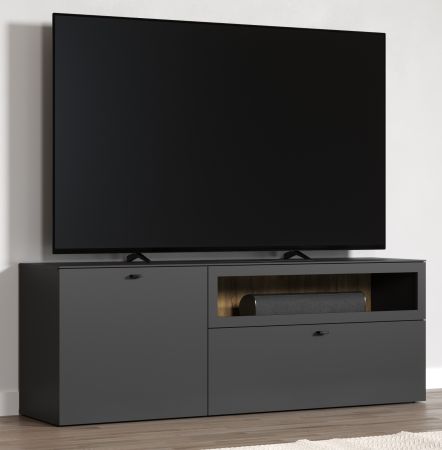 TV-Lowboard Nuvola in grau und Eiche Evoke, TV-Schrank 160 x 58 cm
