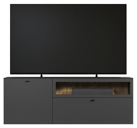 TV-Lowboard Nuvola in grau und Eiche Evoke, TV-Schrank 160 x 58 cm