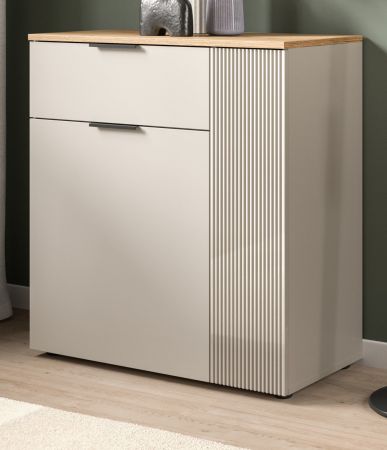 Kommode Skid in Kaschmir Sand und Evoke Eiche Sideboard 80 x 86 cm