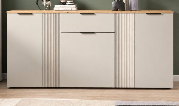 Sideboard Skid in Kaschmir Sand und Evoke Eiche Kommode 181 x 86 cm
