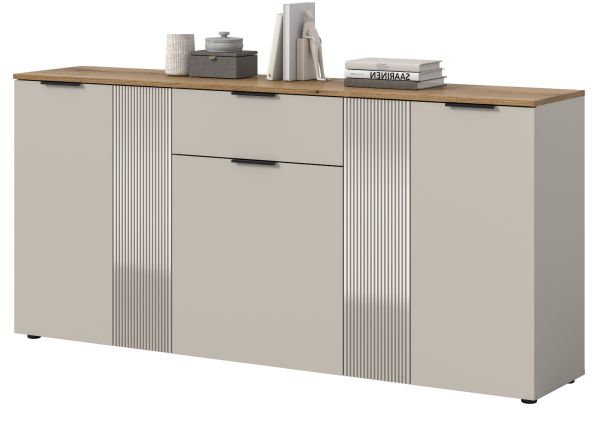 Sideboard Skid in Kaschmir Sand und Evoke Eiche Kommode 181 x 86 cm