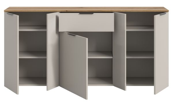 Sideboard Skid in Kaschmir Sand und Evoke Eiche Kommode 181 x 86 cm