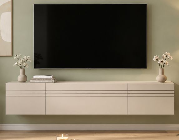 TV-Lowboard Nexus in Kaschmir TV Unterteil h�ngend / stehend 180 cm, Soft-Close
