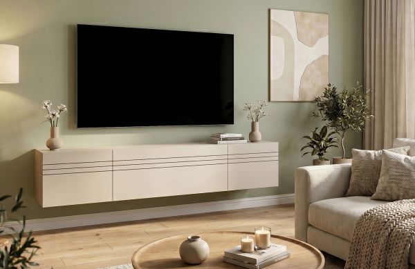 TV-Lowboard Nexus in Kaschmir TV Unterteil h�ngend / stehend 180 cm, Soft-Close